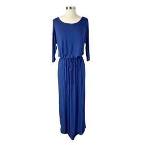 Tua Navy Cinched Waist Maxi Dress - Size Small